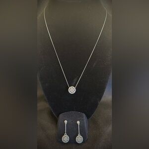 Brighton Silver Circle Pendant Necklace and Earring Set